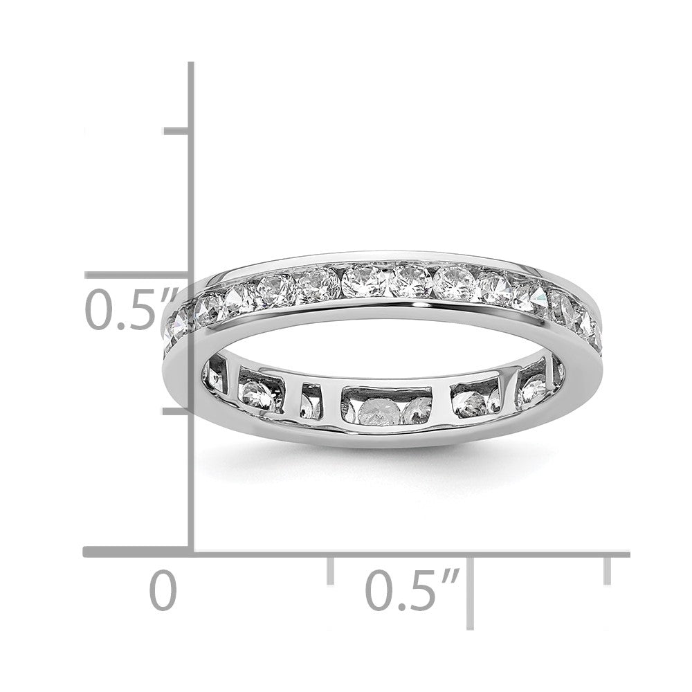 14k White Gold Polished Size 6 Channel-set 1 carat Diamond Complete Eternity Band