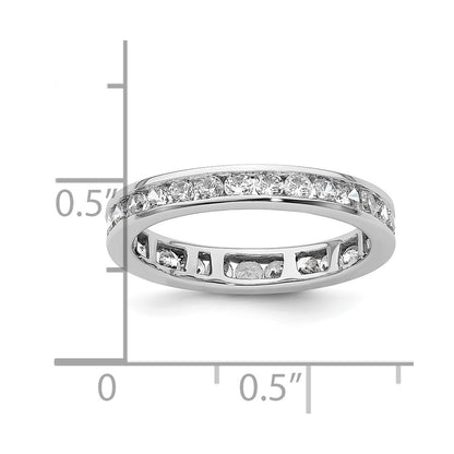 14k White Gold Polished Size 6 Channel-set 1 carat Diamond Complete Eternity Band