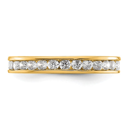 14k Polished Size 6 Channel-set 1 carat Diamond Complete Eternity Band