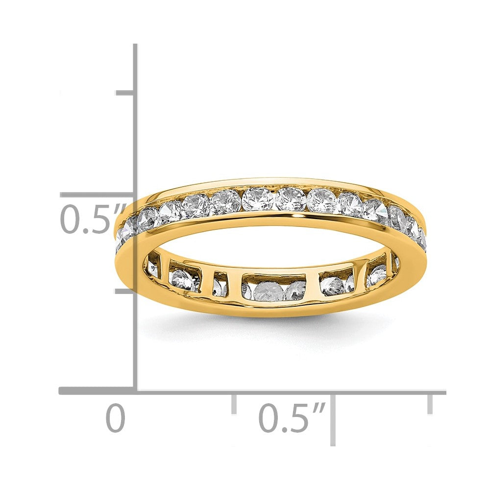 14k Polished Size 6 Channel-set 1 carat Diamond Complete Eternity Band