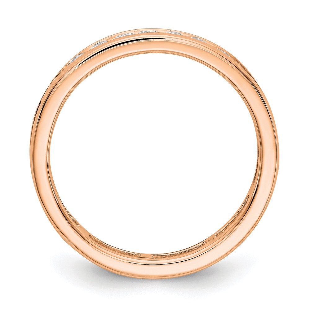 14k Rose Gold 1 carat Lab Grown Diamond VS/SI+ G+ Complete Channel Set Size 7 Eternity Band