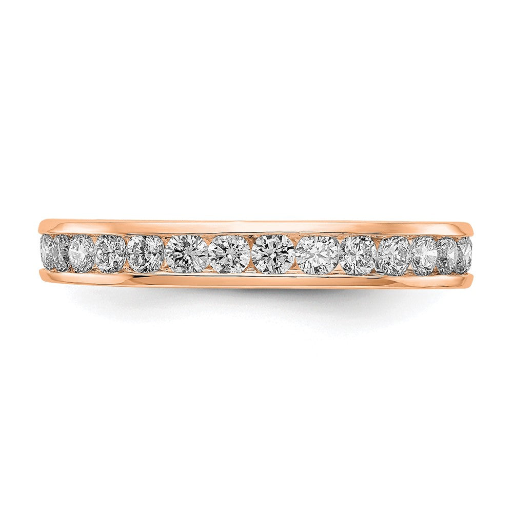 14k Rose Gold 1 carat Lab Grown Diamond VS/SI+ G+ Complete Channel Set Size 7 Eternity Band
