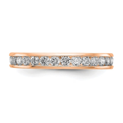 14k Rose Gold 1 carat Lab Grown Diamond VS/SI+ G+ Complete Channel Set Size 7 Eternity Band