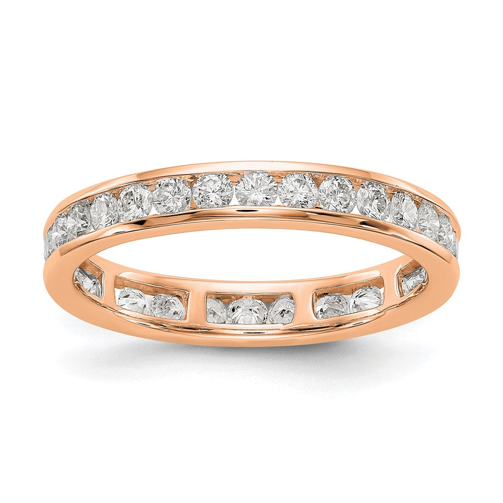14k Rose Gold 1 carat Lab Grown Diamond VS/SI+ G+ Complete Channel Set Size 7 Eternity Band