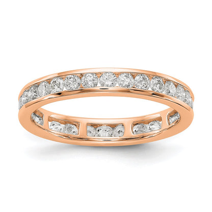 14k Rose Gold 1 carat Lab Grown Diamond VS/SI+ G+ Complete Channel Set Size 7 Eternity Band