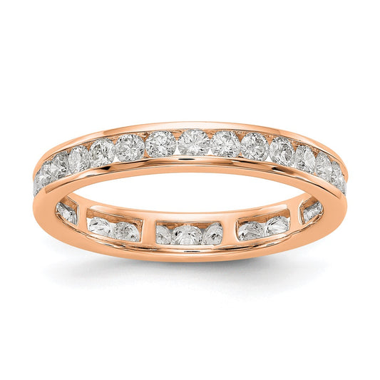 14k Rose Gold 1 carat Lab Grown Diamond VS/SI+ G+ Complete Channel Set Size 7 Eternity Band