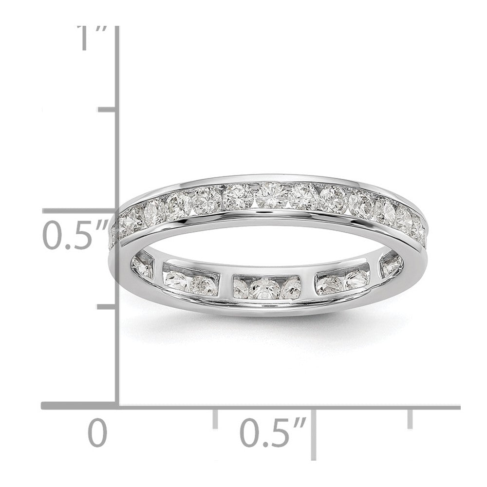 14k White Gold Polished Size 7.5 Channel-set 1 carat Diamond Complete Eternity Band