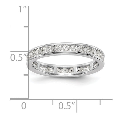 14k White Gold Polished Size 7.5 Channel-set 1 carat Diamond Complete Eternity Band