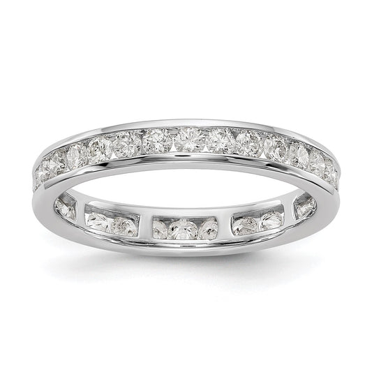 14k White Gold 1 carat Lab Grown Diamond VS/SI+ G+ Complete Channel Set Size 4 Eternity Band