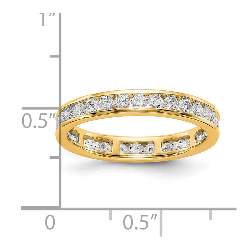 14k Polished Size 7.5 Channel-set 1 carat Diamond Complete Eternity Band
