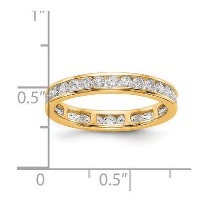 14k Polished Size 7.5 Channel-set 1 carat Diamond Complete Eternity Band