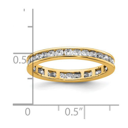 14k Polished Size 9 Channel-set 1 carat Diamond Complete Eternity Band