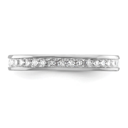 14k White Gold Polished Size 5.5 Channel-set 1 carat Princess Diamond Complete Eternity Band