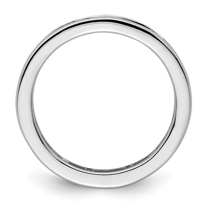 14k White Gold Polished Size 6.5 Channel-set 1 carat Princess Diamond Complete Eternity Band