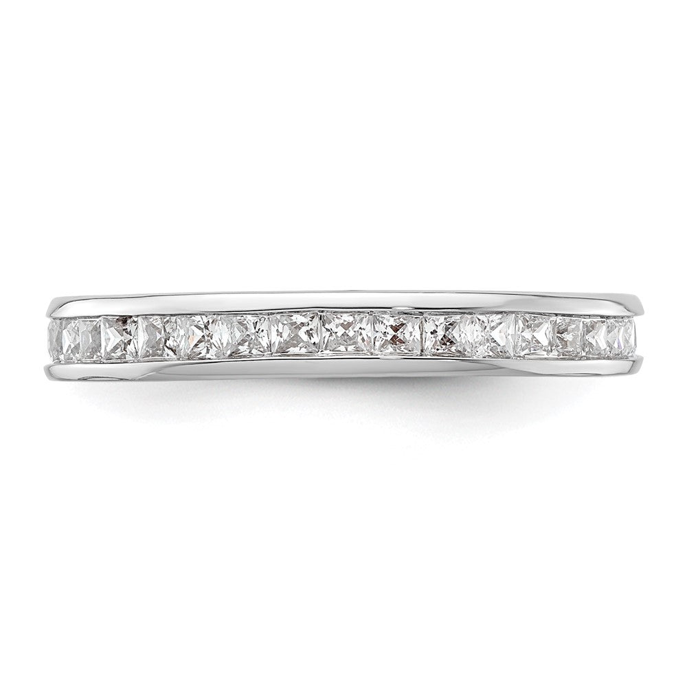 14k White Gold Polished Size 6.5 Channel-set 1 carat Princess Diamond Complete Eternity Band