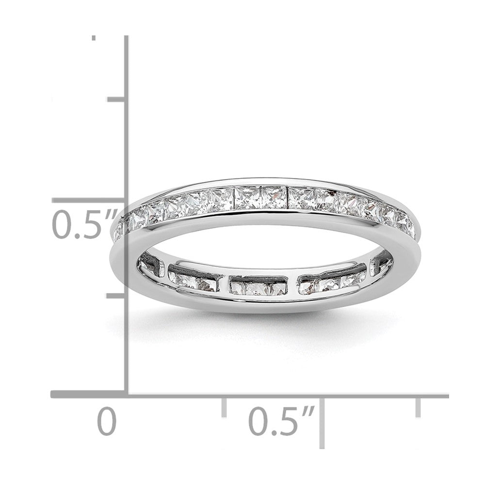 14k White Gold Polished Size 6.5 Channel-set 1 carat Princess Diamond Complete Eternity Band