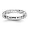 14k White Gold Polished Size 6.5 Channel-set 1 carat Princess Diamond Complete Eternity Band