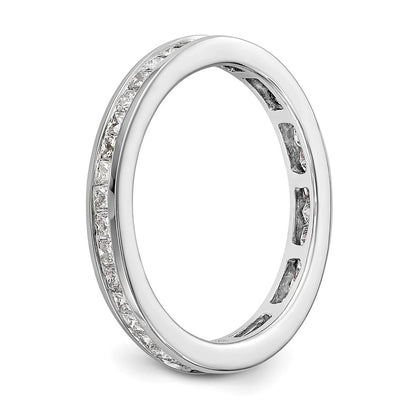 14k White Gold Polished Size 7.5 Channel-set 2 carat Princess Diamond Complete Eternity Band