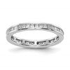 14k White Gold Polished Size 7 Channel-set 1 carat Princess Diamond Complete Eternity Band