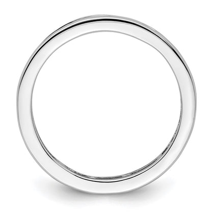 14k White Gold Polished Size 8 Channel-set 1 carat Princess Diamond Complete Eternity Band