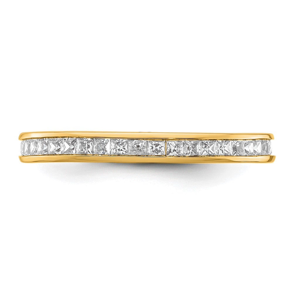 14k Polished Size 8 Channel-set 1 carat Princess Diamond Complete Eternity Band