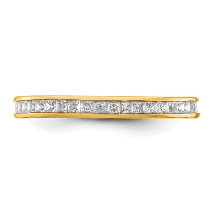 14k Polished Size 8 Channel-set 1 carat Princess Diamond Complete Eternity Band