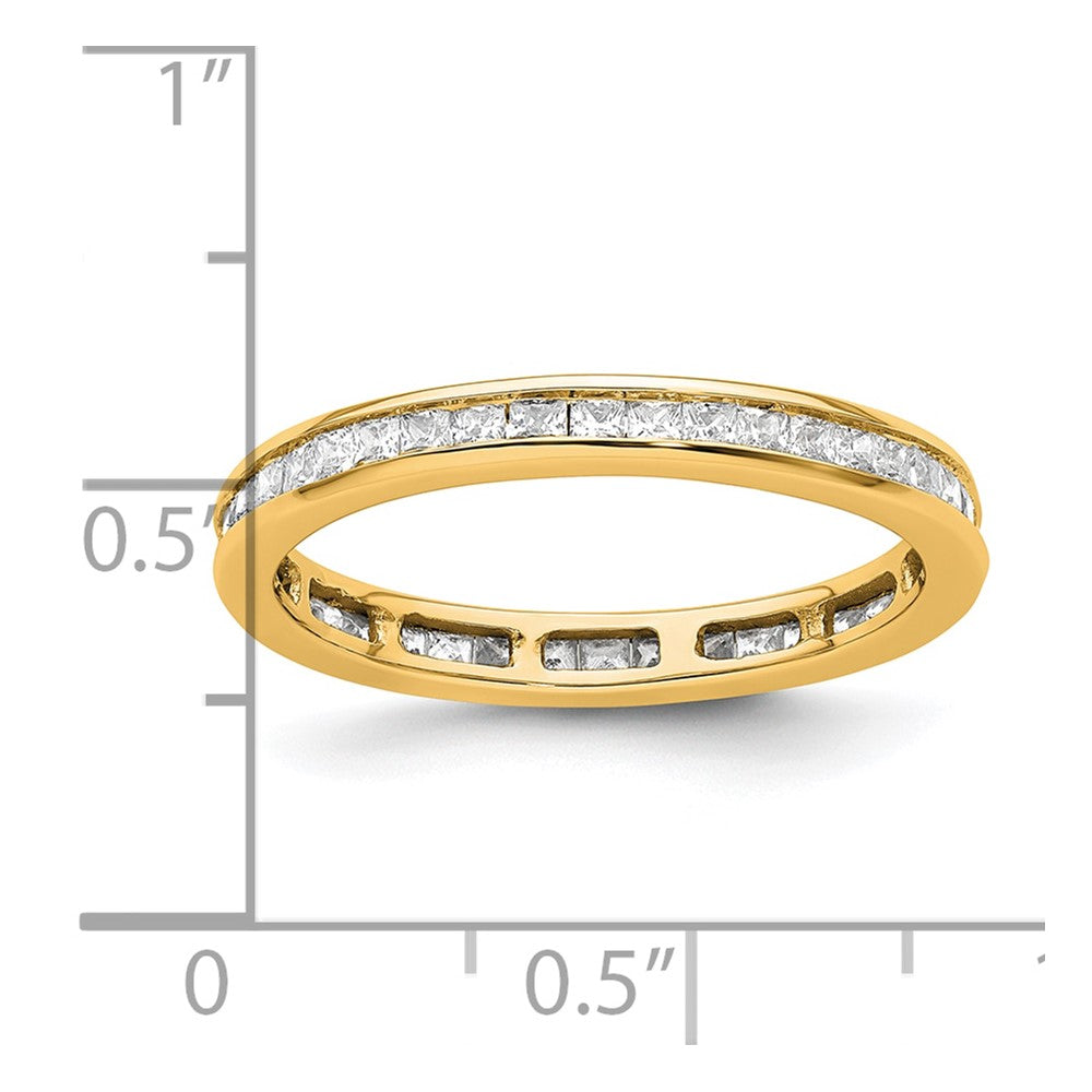 14k Polished Size 8 Channel-set 1 carat Princess Diamond Complete Eternity Band