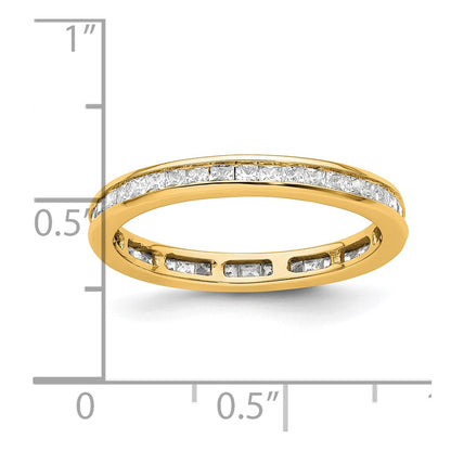 14k Polished Size 8 Channel-set 1 carat Princess Diamond Complete Eternity Band