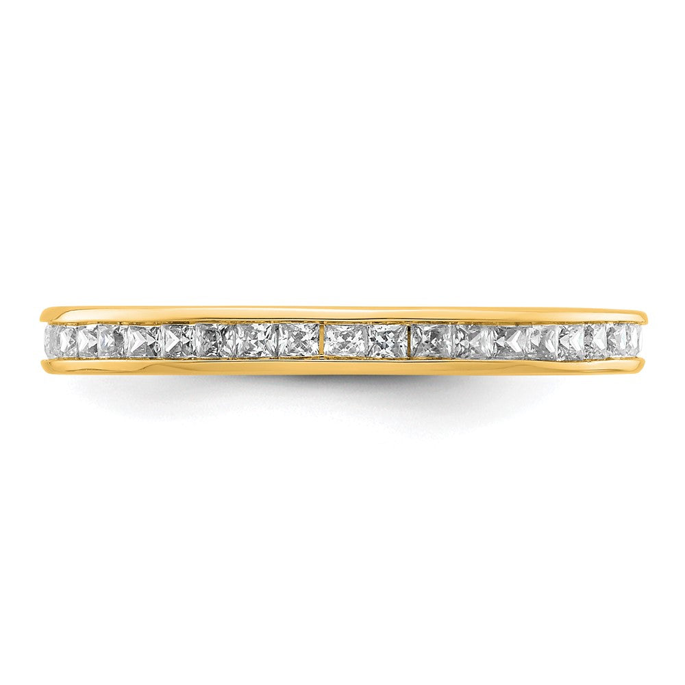14k Polished Size 9 Channel-set 1 carat Princess Diamond Complete Eternity Band