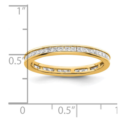 14k Polished Size 9 Channel-set 1 carat Princess Diamond Complete Eternity Band