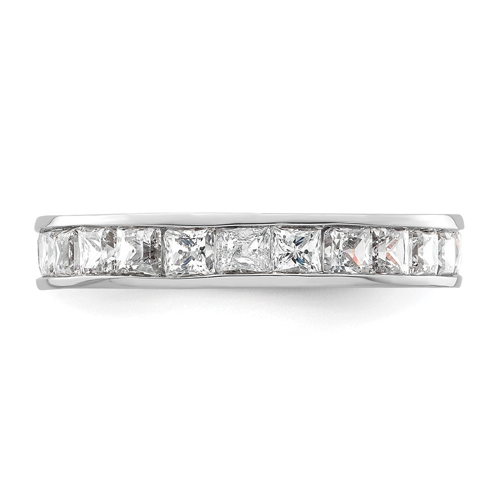 14k White Gold Polished Size 5.5 Channel-set 2 carat Princess Diamond Complete Eternity Band