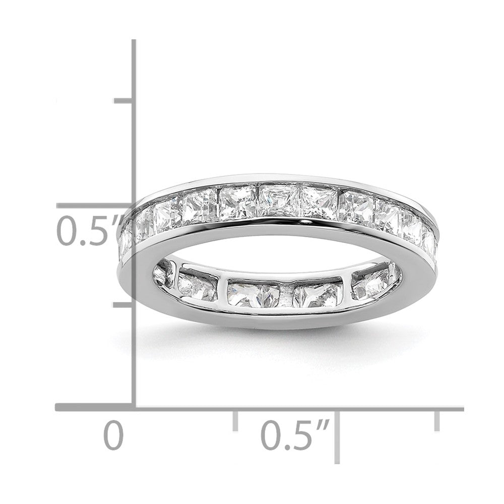 14k White Gold Polished Size 5.5 Channel-set 2 carat Princess Diamond Complete Eternity Band