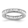 14k White Gold Polished Size 5.5 Channel-set 2 carat Princess Diamond Complete Eternity Band