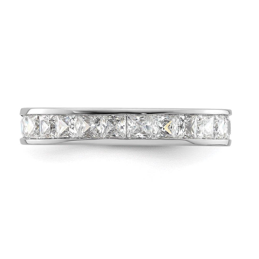 14k White Gold Polished Size 6 Channel-set 2 carat Princess Diamond Complete Eternity Band