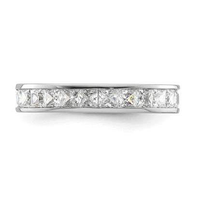14k White Gold Polished Size 6 Channel-set 2 carat Princess Diamond Complete Eternity Band