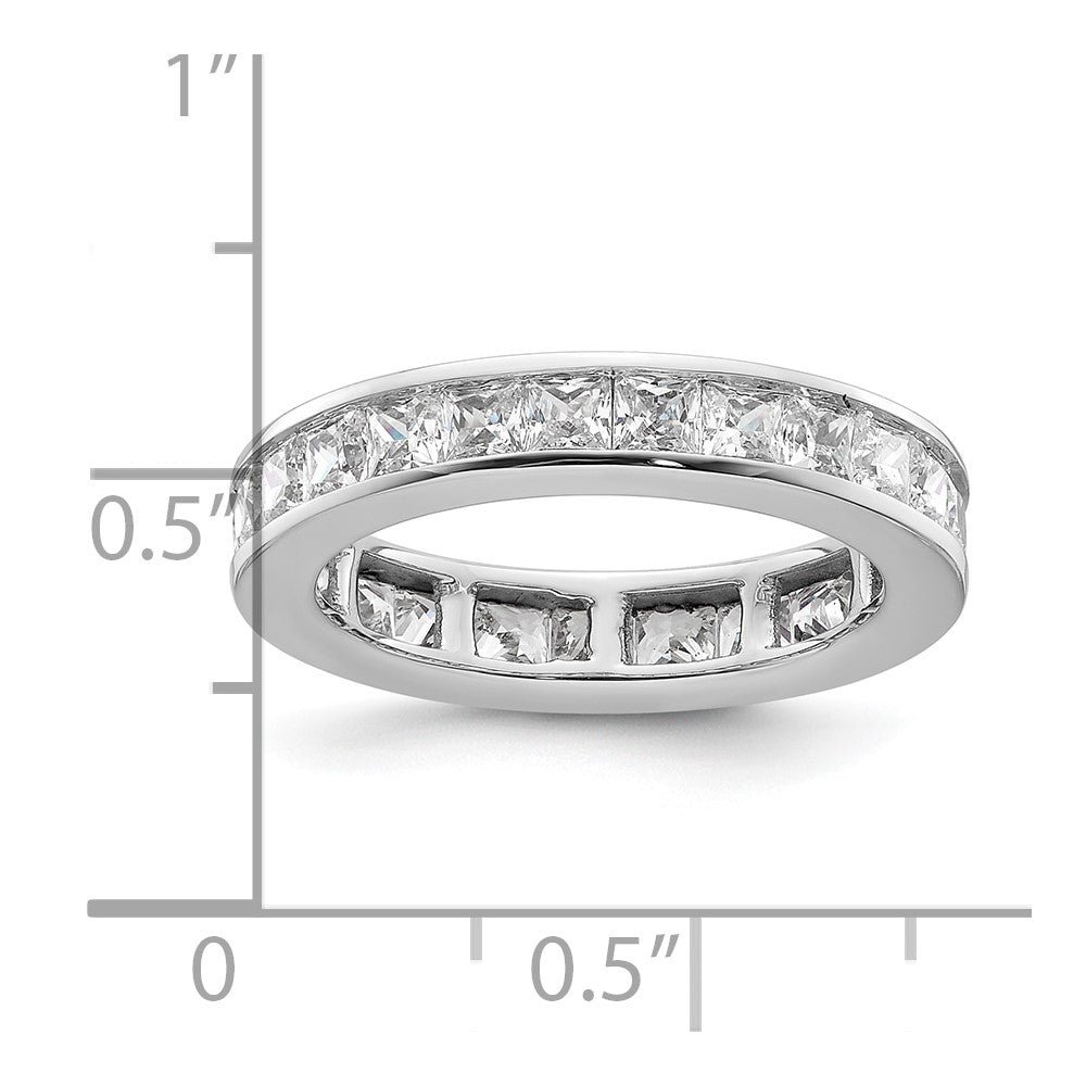 14k White Gold Polished Size 6 Channel-set 2 carat Princess Diamond Complete Eternity Band