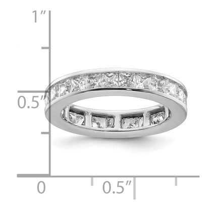 14k White Gold Polished Size 6 Channel-set 2 carat Princess Diamond Complete Eternity Band