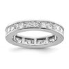14k White Gold Polished Size 6 Channel-set 2 carat Princess Diamond Complete Eternity Band