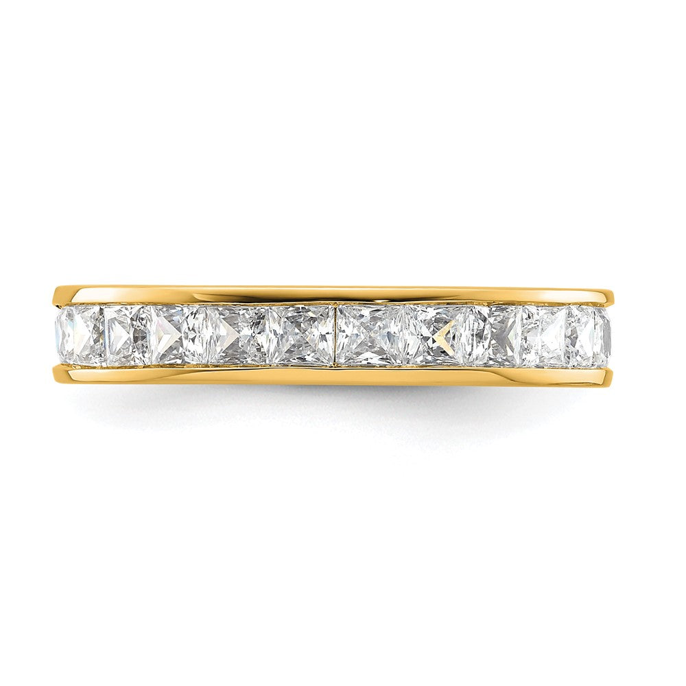 14k Polished Size 6.5 Channel-set 2 carat Princess Diamond Complete Eternity Band