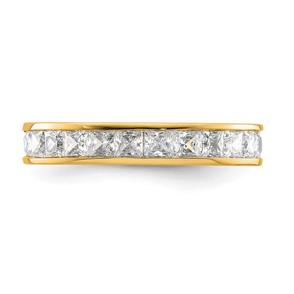 14k Polished Size 6.5 Channel-set 2 carat Princess Diamond Complete Eternity Band