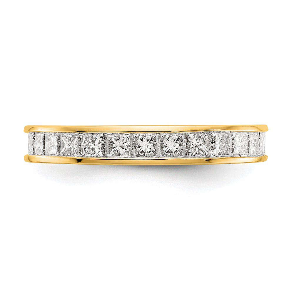 14k Polished Size 7 Channel-set 2 carat Princess Diamond Complete Eternity Band