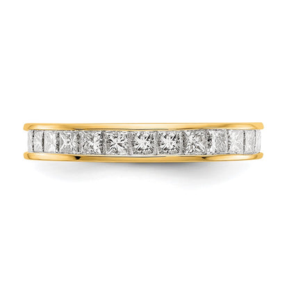 14k Polished Size 7 Channel-set 2 carat Princess Diamond Complete Eternity Band