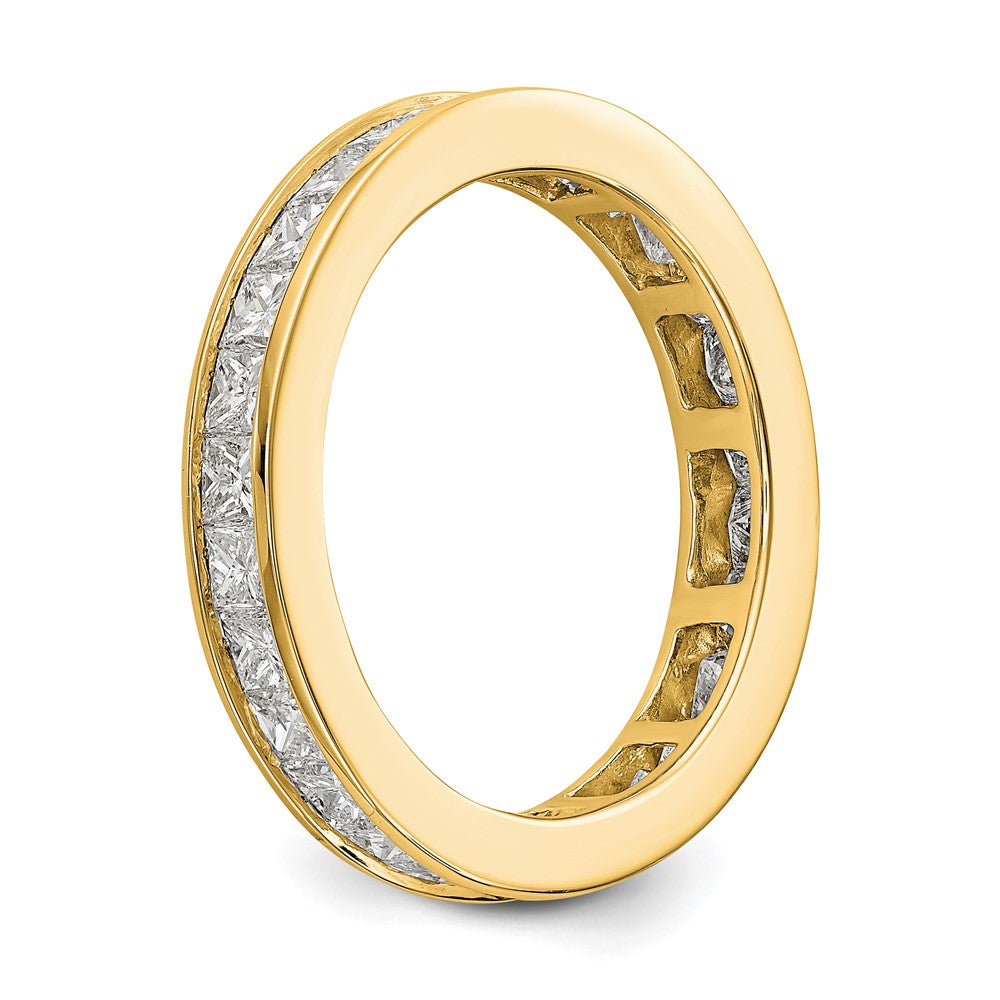 14k Polished Size 7 Channel-set 2 carat Princess Diamond Complete Eternity Band
