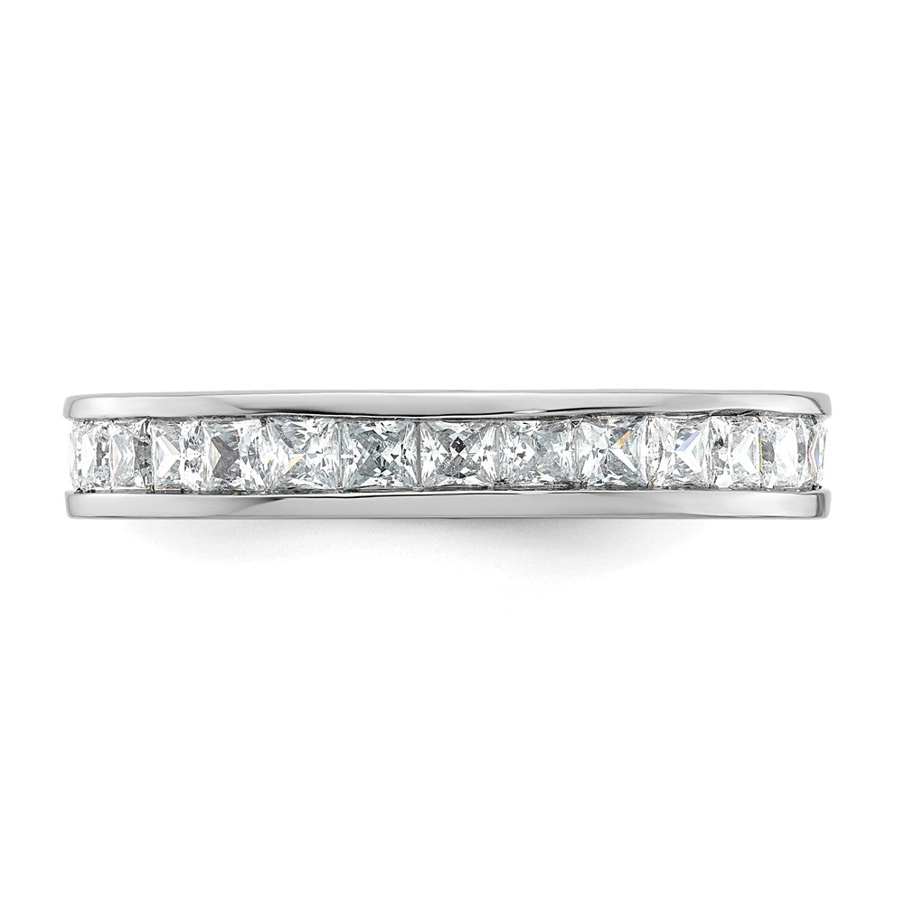 14k White Gold Polished Size 8.5 Channel-set 2 carat Princess Diamond Complete Eternity Band