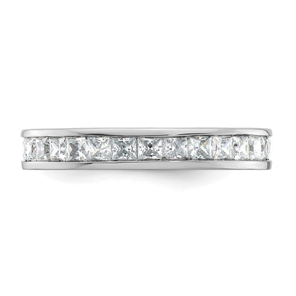 14k White Gold Polished Size 8.5 Channel-set 2 carat Princess Diamond Complete Eternity Band