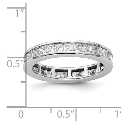 14k White Gold Polished Size 8.5 Channel-set 2 carat Princess Diamond Complete Eternity Band