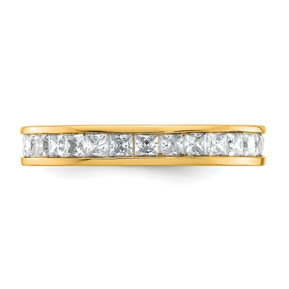 14k Polished Size 8 Channel-set 2 carat Princess Diamond Complete Eternity Band