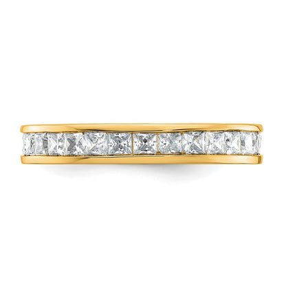 14k Polished Size 8 Channel-set 2 carat Princess Diamond Complete Eternity Band
