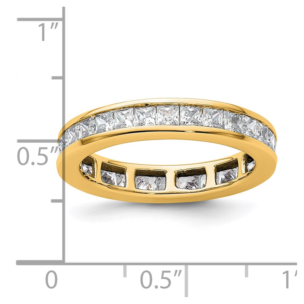 14k Polished Size 8 Channel-set 2 carat Princess Diamond Complete Eternity Band