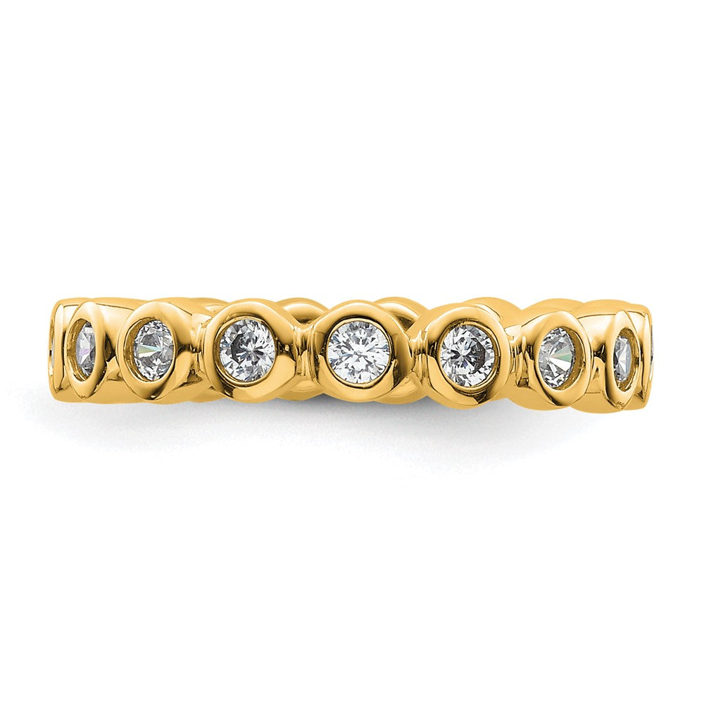 14k Polished Size 4.5 Bezel-set 1/2 carat Diamond Complete Eternity Band
